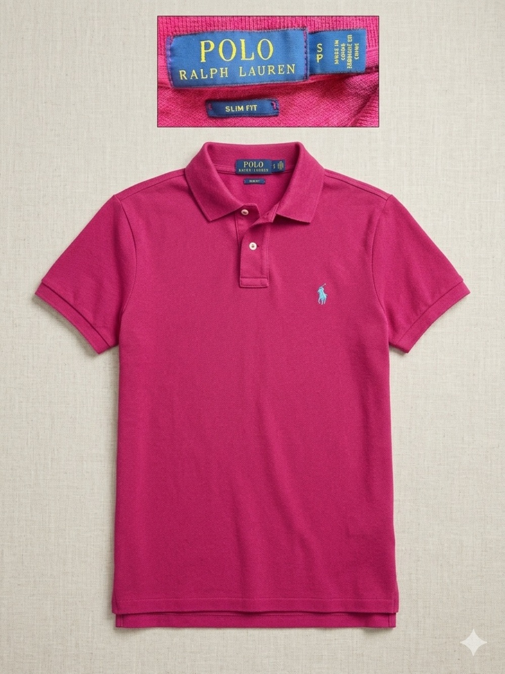 Ralph Lauren Pink Polo Shirt with Blue Pony Logo